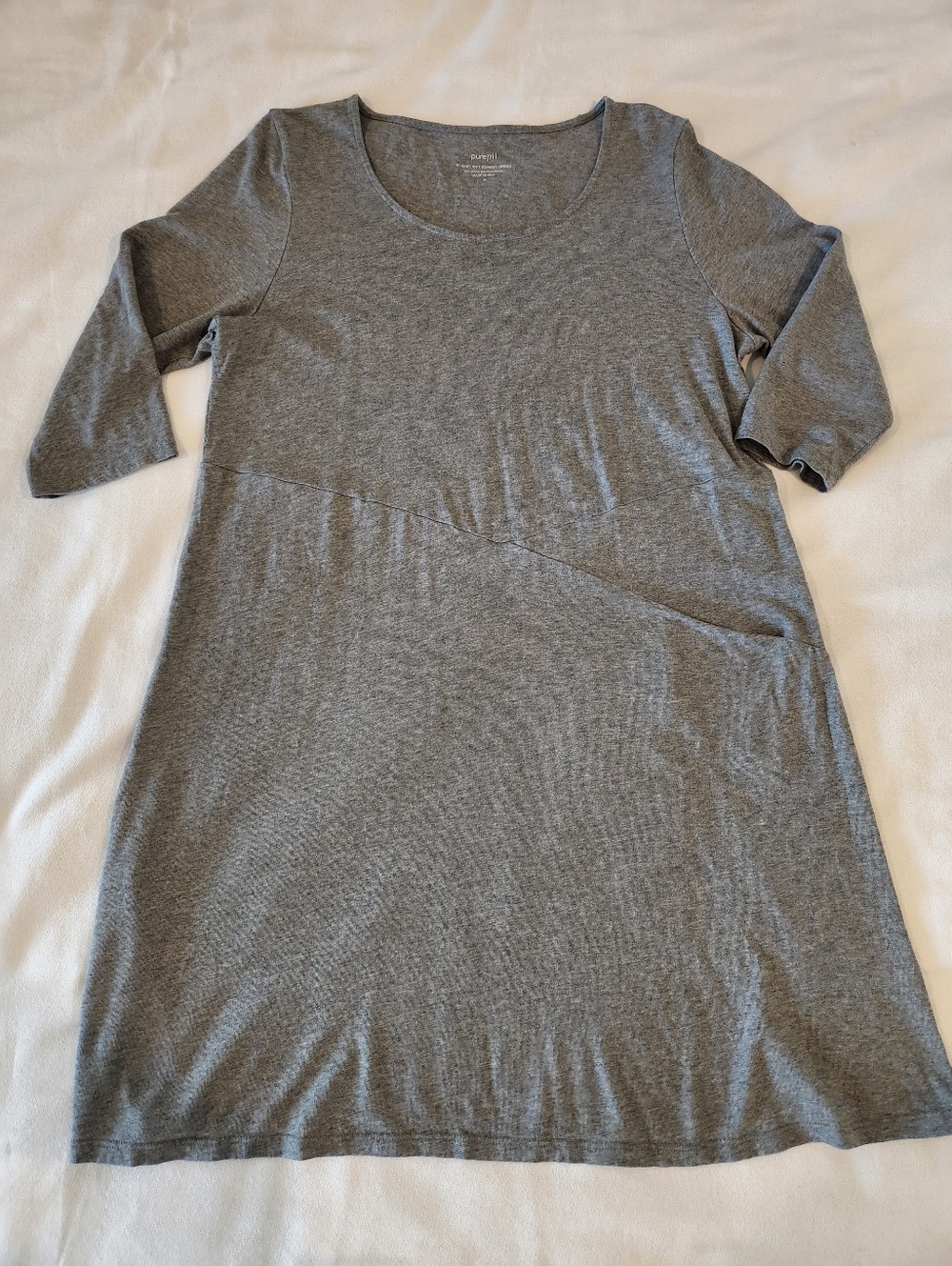 Pure Jill PJ Easy Knit Seamed Dress Modal Cotton Blend Front Pocket Size Medium